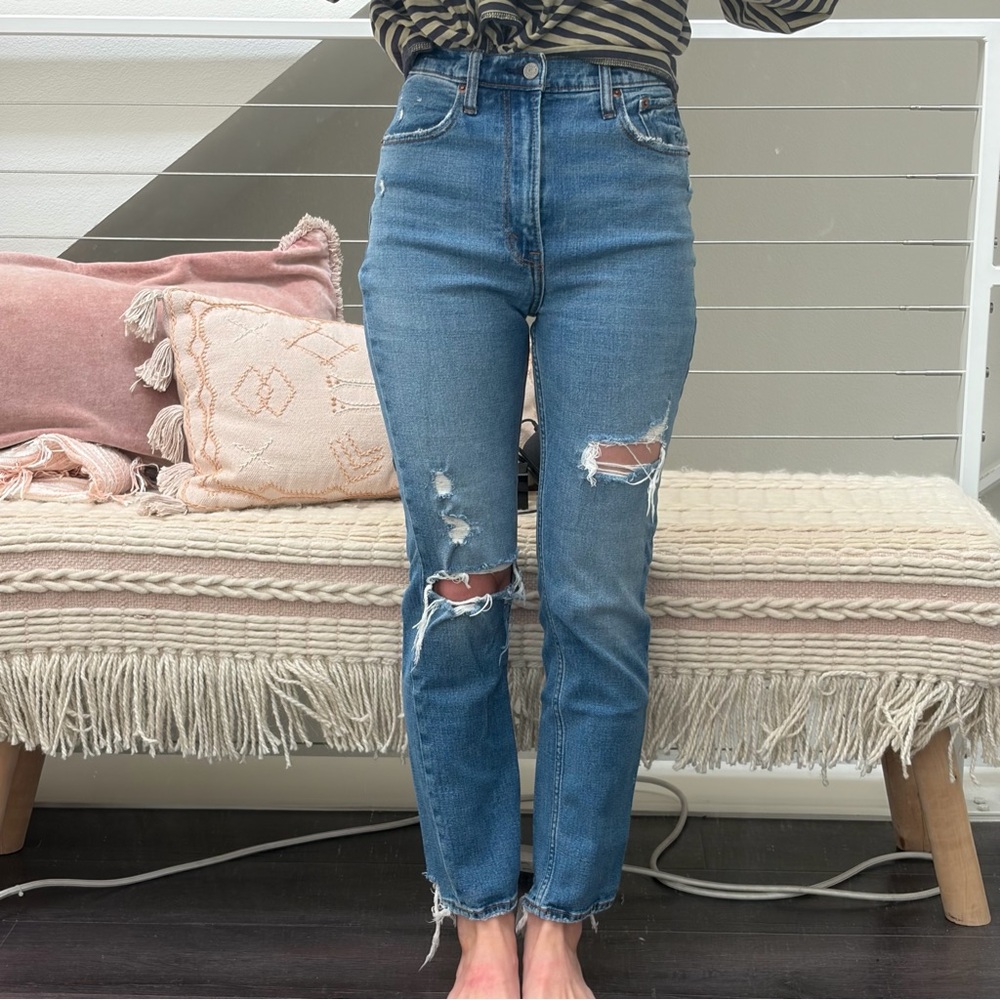 Abercrombie Ankle Straight Ultra High Rise Jean